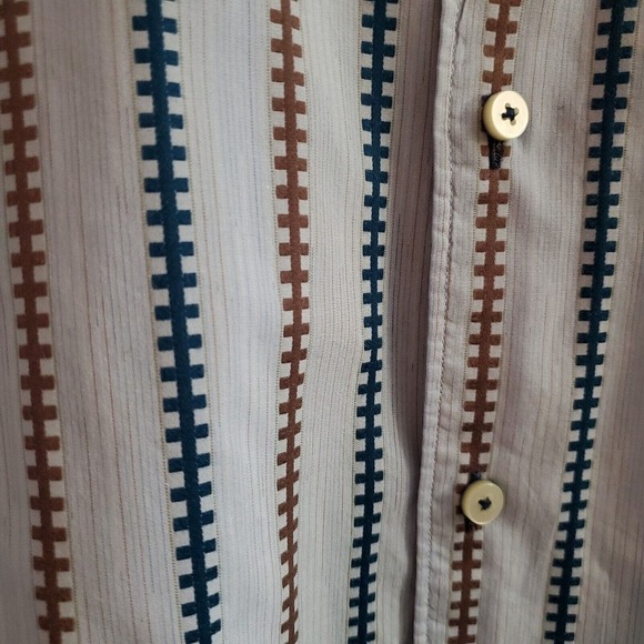 Tommy Bahama Men's Long Sleeve Button Up XL Western Style Striped Blue - Picture 3 of 4